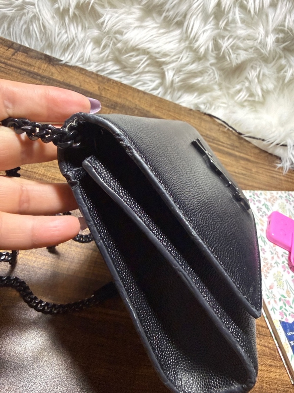 Saint Laurent Black Leather Chain Crossbody Bag - Picture 14 of 15